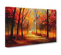 Sublime Autumn Forest Vol.4 Abstract Canvas Wall Art Print Ready to Hang, Framed Picture for Living Room Bedroom Home Office Décor, 30x20 Inch (76x50 cm)