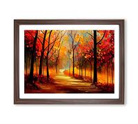 Sublime Autumn Forest Vol.4 Abstract H1022 Framed Print for Living Room Bedroom Home Office Décor, Wall Art Picture Ready to Hang, Walnut A2 Frame (64 x 46 cm)