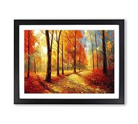 Sublime Autumn Forest Vol.5 Abstract Framed Print | A2 Black Framed Wall Art | Ready to Hang | Abstract Landscape Picture | Living Room Bedroom Lounge Office
