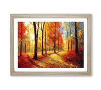Sublime Autumn Forest Vol.5 Abstract Framed Print | A2 Oak Framed Wall Art | Ready to Hang | Abstract Landscape Picture | Living Room Bedroom Lounge Office