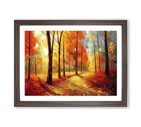 Sublime Autumn Forest Vol.5 Abstract Framed Print | A3 Walnut Framed Wall Art | Ready to Hang | Abstract Landscape Picture | Living Room Bedroom Lounge Office