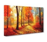 Sublime Autumn Forest Vol.5 Canvas Print | Gallery Wrapped 30mm Frame Wall Art | 30x20 inches | Ready to Hang | Abstract Landscape Picture | Living Room Bedroom Lounge Office