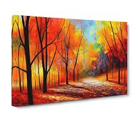 Sublime Autumn Forest Vol.6 Abstract Canvas Wall Art Print Ready to Hang, Framed Picture for Living Room Bedroom Home Office Décor, 30x20 Inch (76x50 cm)