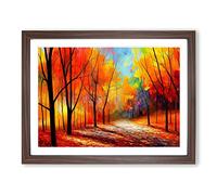 Sublime Autumn Forest Vol.6 Abstract H1022 Framed Print for Living Room Bedroom Home Office Décor, Wall Art Picture Ready to Hang, Walnut A4 Frame (34 x 25 cm)