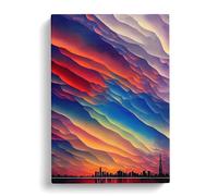 Sublime City Skyline Canvas Print | Gallery Wrapped 30mm Frame Wall Art | 30x20 inches | Ready to Hang | Modern Cityscape Picture | Living Room Bedroom Lounge Office