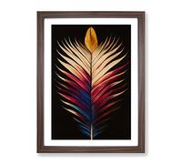 Sublime Feather Framed Print | A3 Walnut Framed Wall Art | Ready to Hang | Modern Nature Picture | Living Room Bedroom Lounge Office