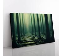 Sublime Forest Canvas Wall Art Print Ready to Hang, Framed Picture for Living Room Bedroom Home Office Décor, 60x40 cm (24x16 Inch)
