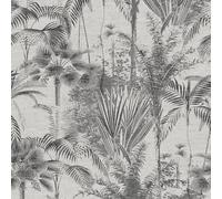 Sublime Jungle Texture Floral Mono Black/White Wallpaper | Paste The Wall Application | White Textured