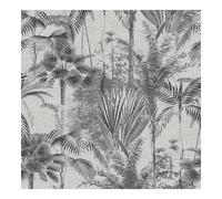 Sublime Jungle Texture Floral Mono Black/White Wallpaper | Paste the Wall Application | White Textured