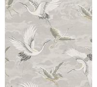 Sublime Kranes Floral Neutral Wallpaper | Paste The Wall Application | White Floral | 10M Roll