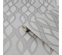Sublime Light Grey Ribbon Geometric Smooth Wallpaper