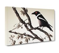 Sublime Magpie Bird Canvas Print | Gallery Wrapped 30mm Frame Wall Art | 30x20 inches | Ready to Hang | Contemporary Animals Picture | Living Room Bedroom Lounge Office