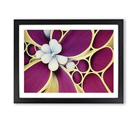 Sublime Modern Flower Art Framed Print | A4 Black Framed Wall Art | Ready to Hang | Modern Floral Picture | Living Room Bedroom Lounge Office