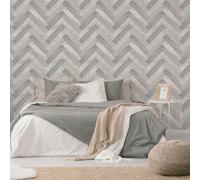 Sublime Natural /gold Rustic Wood Parquet Wallpaper