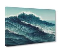 Sublime Ocean Wave Canvas Print | Gallery Wrapped 30mm Frame Wall Art | 30x20 inches | Ready to Hang | Abstract Seascape Picture | Living Room Bedroom Lounge Office
