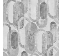 Sublime Oval Shapes Geometric Wallpaper, White