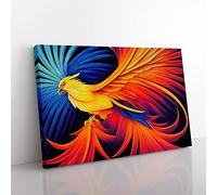 Sublime Phoenix Bird Abstract Canvas Wall Art Print Ready to Hang, Framed Picture for Living Room Bedroom Home Office Décor, 76x50 cm (30x20 Inch)