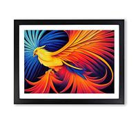Sublime Phoenix Bird Abstract Framed Print | A2 Black Framed Wall Art | Ready to Hang | Abstract Fantasy Picture | Living Room Bedroom Lounge Office