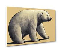 Sublime Polar Bear Canvas Print | Gallery Wrapped 30mm Frame Wall Art | 30x20 inches | Ready to Hang | Contemporary Animals Picture | Living Room Bedroom Lounge Office