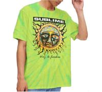 Sublime T Shirt 40oz to Freedom Band Logo Official Unisex Dip Dye Green S