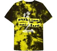 Sublime T Shirt Praying Skeleton Band Logo Official Unisex Dip Dye Yellow L