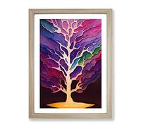 Sublime Tree No.1 Abstract Framed Print | A4 Oak Framed Wall Art | Ready to Hang | Abstract Floral Picture | Living Room Bedroom Lounge Office