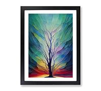 Sublime Tree No.2 Abstract Framed Print | A2 Black Framed Wall Art | Ready to Hang | Abstract Floral Picture | Living Room Bedroom Lounge Office