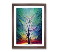 Sublime Tree No.2 Abstract Framed Print | A2 Walnut Framed Wall Art | Ready to Hang | Abstract Floral Picture | Living Room Bedroom Lounge Office