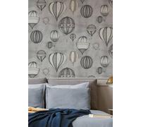 Sublime Up, Up And Away Balloon Grey Wallpaper In Natural Natural One Size
