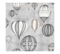 Sublime Up, Up and Away Balloon Grey Wallpaper - Paste The Wall - Natural/Grey Wallpaper - Contemporary Designed Antique Balloon Design - Feature or 4 Wall Design - Cover for Small Cracks