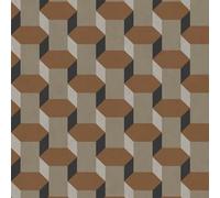 Sublime Vintage Geometrics Brown Wallpaper | Paste The Wall Application | White Geometric | 10M Roll