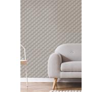 Sublime Vintage Geometrics Neutral Geometric Wallpaper In Beige Beige One Size