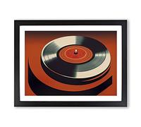 Sublime Vinyl Record Art Abstract H1022 Framed Print for Living Room Bedroom Home Office Décor, Wall Art Picture Ready to Hang, Black A2 Frame (64 x 46 cm)