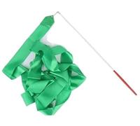 SUBLXPoten Dance Ribbons Streamers 2/4/6m Colorful Gym Ribbons Baton Dance Ribbon Rhythmic Artistic Gymnastics Tape Streamer Twirling Rod Rainbow Stick Training(Green,2M)