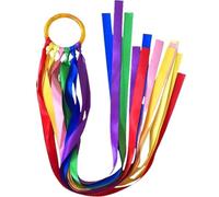 SUBLXPoten Dance Ribbons Streamers Colorful Gymnastics Ribbon Bracelet 7-Color Polyester with Bell Option for Dance Exercise Practice