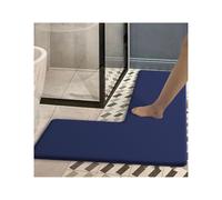 SUBLXPoten L-Shaped Bath Mat Solid Color Shower Room L-shaped Absorbent Foot Mat Bathroom Non-slip Floor Toilet Door Corner Rug(Blue,150x80x45cm)