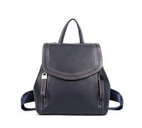 SUBLXPoten Leather Backpack Genuine Leather Women's Designer Small Backpack | Satchel Female Shopper Shoulder Bag(Dark Blue)
