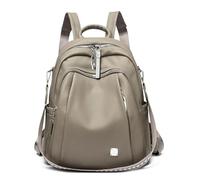 SUBLXPoten Leather Backpack Women Soft Leather pack 3 In 1 Lady Bookbag | Female Travel Bagpack Shopper Shoulder Bag Large Capacity Rucksack(Khaki)