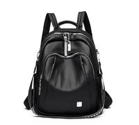 SUBLXPoten Leather Backpack Women Soft Leather pack 3 In 1 Lady Bookbag | Female Travel Bagpack Shopper Shoulder Bag Large Capacity Rucksack(Black)