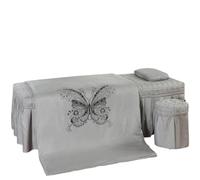 SUBLXPoten Massage Table Sheet Set 4pcs Beauty Salon Bedding Set Duvet Cover Treatment Pillowcase Quilt Bed Skirt(2)