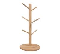 SUBLXPoten Mug Tree Household Wooden Cup Storage Mug Hanging Display Shelf for Kitchen Coffee and Tea Glass Wood Holder with 6 Hooks