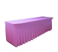 SUBLXPoten Tablecloth with Pleated Skirt 1PC Tablecloth Rectangle Table Skirt, Wedding Party Banquet Conference Cover Decor(Silver,6FT-183x76x76cm)