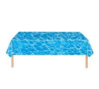 Submarine Bubble Tablecloths - Waves Design | Oceanic Animal Tablecloths | Tablecloth 54 x 108 Inches with the Print of Blue Water and Waves | Outdoor Party Decoration