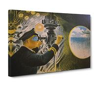 Submarine By Eric Ravilious Canvas Print | Gallery Wrapped 30mm Frame Wall Art | 30x20 inches | Ready to Hang | Classic Picture | Living Room Bedroom Lounge Office