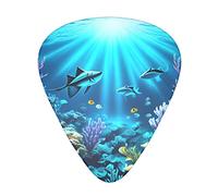 Submarine Coral Rays Guitar Plectrums Classical Triangle Bass Acoustic And Electric Guitar Plectrums For Guitarists 12 Pieces