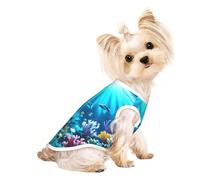 Submarine Coral Rays Pet Breathable Sleeveless T-shirt L for Small Dogs and Cats Soft, Lightweight, Stylish