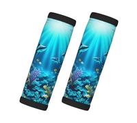 Submarine Coral Rays Printed Luggage Trolley Covers - Checked Soft Handle Covers for Business Travel Accessories