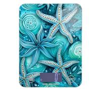 Submarine Coral Starfish Blue Easy Clean Scale Food 11lb/0.18oz, 5kg/5g Kitchen Digital Scales with 4 Unit for Baking Keto Baking (Batteries not Included)