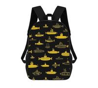Submarine Pattern Funny 17" Backpack Lightweight Daypack Laptop Bag for Travel Hiking Camping