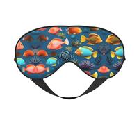 Submarine Reef Fish Print Eye Mask for Comfortable Sleep – Elastic Nighttime Shade, Perfect for Plane, Travel, and Meditation